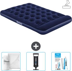 Materasso gonfiabile Bestway - Letto alla francese - 137 x 191 x 28 cm - Blu - Accessori inclusi