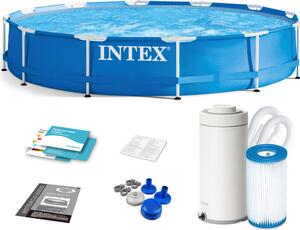 Piscina Intex Metal Frame - piscina fuori terra - Ø 366 x 76 cm - Con sistema di filtraggio