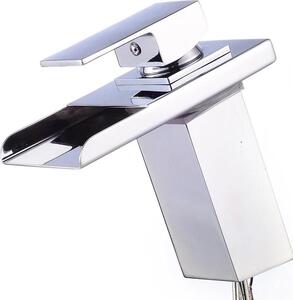 Rubinetto da bagno - Rubinetto per lavabo - Montaggio a parete - Corpo in metallo - Corpo valvola in ottone - Argento