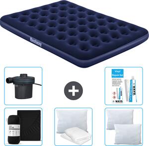 Materasso gonfiabile Bestway - 2 persone - 152 x 203 x 22 cm - Blu - Accessori inclusi