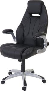 Sedia da ufficio HWC-A65, sedia da scrivania direzionale girevole, similpelle certificata MVG ~ nero