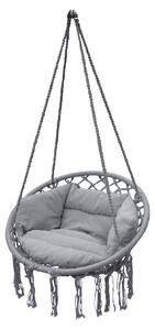 Poltrona sospesa Relax 80 x 60 cm - grigio chiaro - cesto sospeso con cuscino incluso per uso interno ed esterno