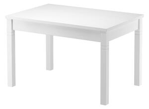 Tavolo bianco acqua 80x120 in Pino massello con zampa lievemente lavorata 90.70-51BW