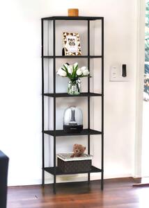 DanDiBo Scaffale in piedi in metallo nero stretto con 5 livelli 170x50x35 cm Scaffale bagno cucina in piedi 96472 Scaffale in metallo Scaffale di stoccaggio Moderno