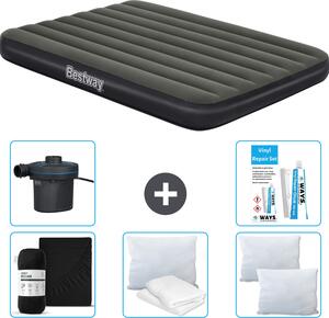 Materasso gonfiabile Bestway - Letto alla francese - 137 x 191 x 25 cm - Verde - Accessori inclusi