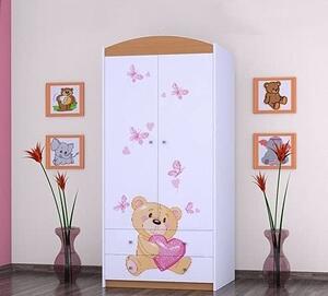 BDW Armadio, 2 ante, 2 cassetti, guardaroba, 180x90 cm, faggio