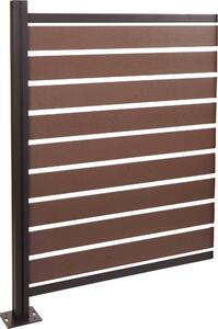 Recinzione per bidoni della spazzatura in alluminio MCW-K57, elemento di ampliamento rivestimento per bidoni della spazzatura, effetto legno espandibile 130x100x6 cm ~ marrone