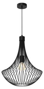 Lampadario a sospensione con filo CESTA 1xE27/60W/230V nero