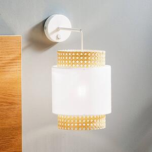 TK Lighting Applique Boho, bianco/rattan