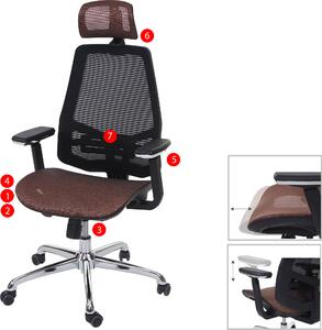 Sedia da ufficio HWC-A58, sedia da scrivania, funzione scorrevole tessuto/tessuto ISO9001 ~ mandarino/nero