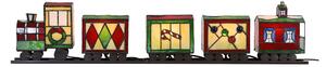 Clayre & Eef Lampada da tavolo Tiffany Train 100x9x20 cm Vetro rosso verde