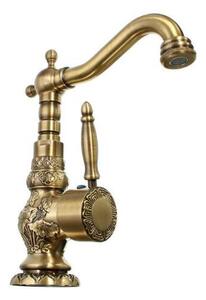 Rubinetto per lavabo, stile retrò, OTTONE, TYCHE LAUFERI