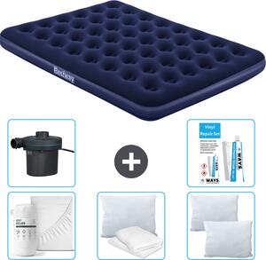Materasso gonfiabile Bestway - 2 persone - 152 x 203 x 22 cm - Blu - Accessori inclusi