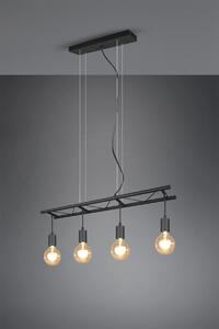 Lampada a sospensione LADDER a 4 luci con barra in metallo larga 80 cm