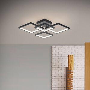 Trio Lighting Plafoniera LED Sorrento 52x52cm, nero satinato