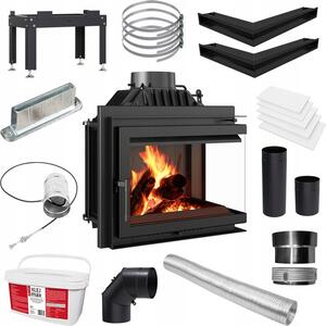 Inserto camino diritto semplice 8 kw accessori