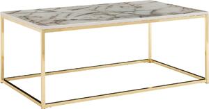 Tavolino 100x60x40 cm con aspetto marmo bianco/oro | Wohnling