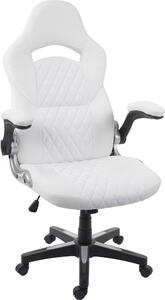 Sedia da ufficio HWC-F87, sedia da scrivania direzionale girevole, Pelle finta ~ bianco