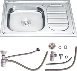 Melko lavello da cucina in acciaio inox - lavello da incasso 75CM orientamento a sinistra