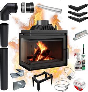 Caminetto ad aria sinistra SIMPLE BS 8 kW Ø 200 set di chiusura