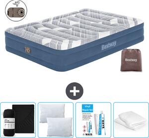 Materasso gonfiabile Bestway - 2 persone - 152 x 203 x 36 cm - Blu - Accessori inclusi