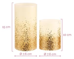 Pauleen Golden Glitter Candle LED candela set 2x
