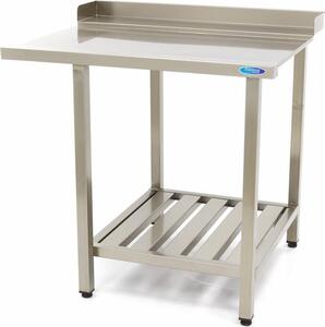 Maxima - Tavolo per lavastoviglie Gastro - 120 x 75 cm - a destra - con schienale e ripiano portaoggetti