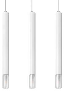 Lampada a sospensione WEZYR 3 bianco 3xG9 8W acciaio/vetro 120x6x45cm Sollux Lighting