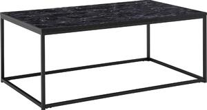 Tavolino 100x60x40 cm con aspetto marmo nero, tavolino da salotto con struttura in metallo, tavolino pieghevole quadrato da salotto, tavolino da salotto | Wohnling