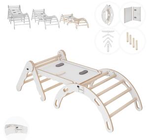 Set di arrampicata per interni, triangolo di arrampicata in legno con scivolo, arco di arrampicata, arrampicata per bambini, altalena arcobaleno con scivolo, arco da gioco in legno