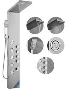 Colonna doccia - Sistema doccia con 4 modalità, pioggia, cascata, 5 getti massaggianti per tutto il corpo e doccetta - 3 impostazioni - Tubo flessibile da 1,5 m - Set doccia a parete in acciaio inox