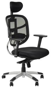 Sedia da ufficio ergonomica girevole HN-5018, braccioli regolabili, poggiatesta, seduta scorrevole (avanti-indietro), nero
