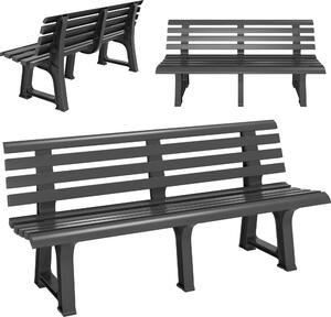 Casaria Panchina da Giardino Orchidea Resistente Carico Max 240kg 145x49x74cm 3 Posti Panca da Esterno Mobili Outdoor