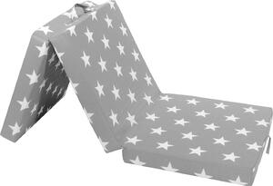 Materasso pieghevole - grigio - tessuto misto - 70 x 190 cm - con stelle