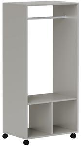 HOMCOM Guardaroba con mensola, 2 scomparti appendiabiti e 4 ruote girevoli, 60x40x128 cm, grigio | Aosom Italy