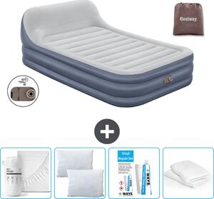 Materasso gonfiabile Bestway - 2 persone - 152 x 226 x 46 cm - Grigio - Accessori inclusi