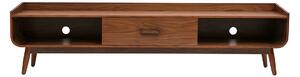 Mobile TV vintage in legno scuro noce L200 cm HALLEN