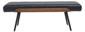 Panca nera, legno scuro e metallo nero L123 cm ELIOR
