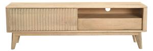Mobile TV in legno chiaro di mango massiccio con porta scorrevole L160 cm ALDA