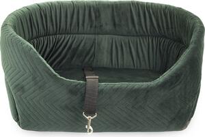 Seggiolino universale per cani, lavabile, resistente alle abrasioni, sedile anteriore per cani S: 39 cm x 32 cm, verde - ecopelle scamosciata