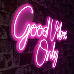 Opviq, Good Vibes Only 2 - Rosa, Strisce LED, Rosa, Strisce al neon flessibili, 37 x 62 x 2 cm