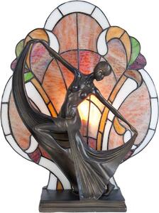 Lampada da tavolo Tiffany Clayre & Eef 35x15x44 cm in vetro rosso marrone