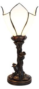 Clayre & Eef Lampada da tavolo Tiffany 32 cm Vetro bianco marrone
