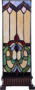 Clayre & Eef Lampada da tavolo Tiffany 17x17x44 cm Vetro blu beige