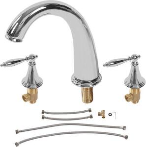 Miscelatore da cucina vintage in rame, 3 vie, resistente all'alta pressione, con due maniglie, senza perdite, altezza del beccuccio 11,5 cm. Miscelatore per bagno