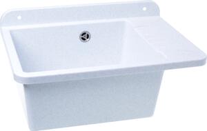 Aqbau® Lavello 505 mm Lavello in granito bianco