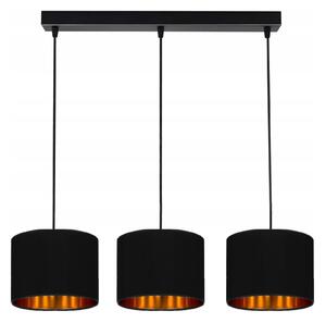 Lampada da soffitto nera lampada lampada velour vintage moderna E27 lampada di design a 3 luci N230-H3-S