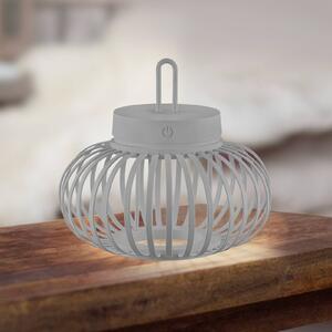 JUST LIGHT. Lampada LED da tavolo ricaricabile Akuba grigio-beige 22cm