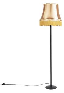 Lampada da terra retrò nera con paralume oro a forma di Granny 45 cm - Simplo