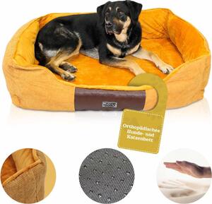 DEAR DARLING DD-04BRL Lettino di lusso per cani e gatti marrone dimensioni L 75x60cm con materasso in memory foam